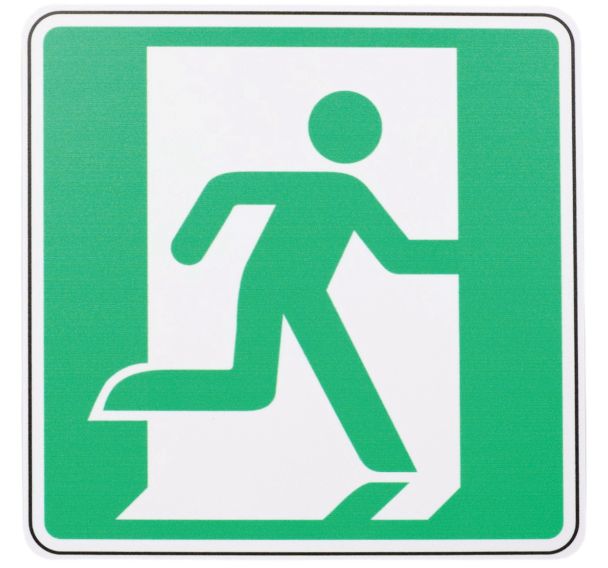 Panneau Sortie de secours droite PVC 120x120 mm