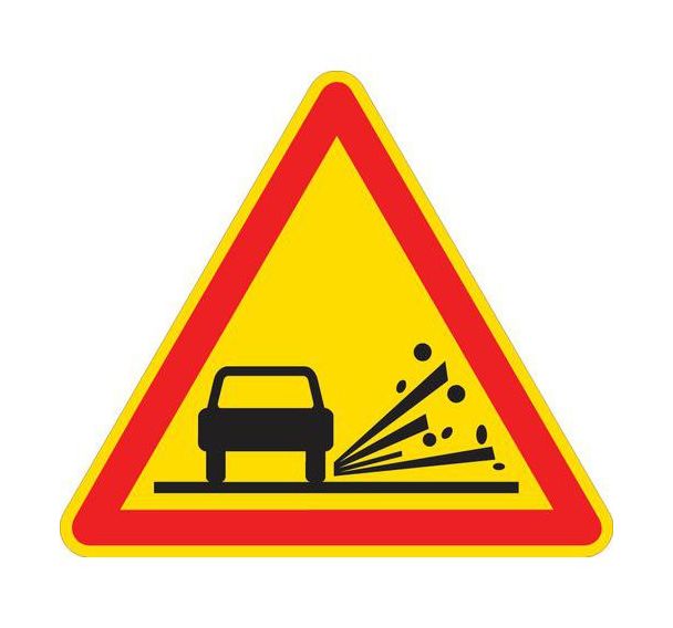 Panneau de signalisation AK22 Projections gravillons - Kelias