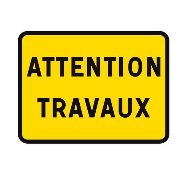 Panneau de signalisation temporaire KC1 Attention Travaux - Kelias