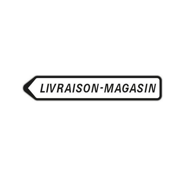 Panneau directionnel livraison magasin 1300x250 mm - Aximum