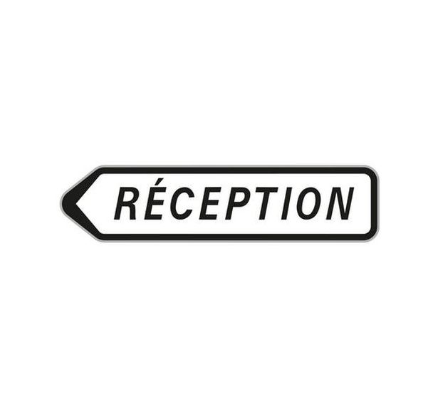 Panneau directionnel réception 1000x250 mm - Aximum