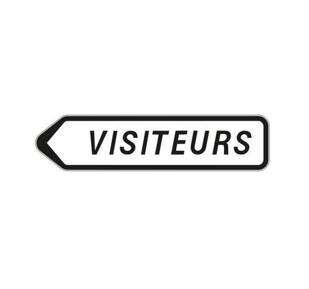 Panneau directionnel visiteurs 1000x250 mm - Aximum