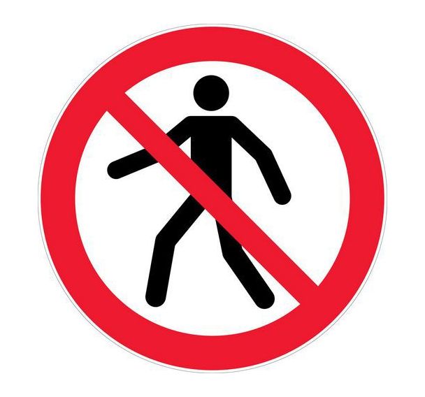 Panneau interdiction - Interdit aux piétons - Novap