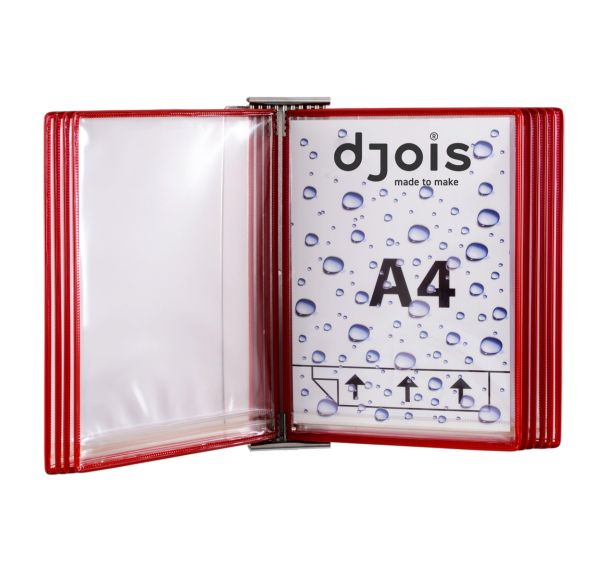 Panneau mural inox A4 - 10 poches Drypocket - Rouge