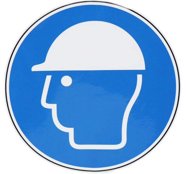 Panneau obligation - Casque de protection - Adhésif - Manutan Expert