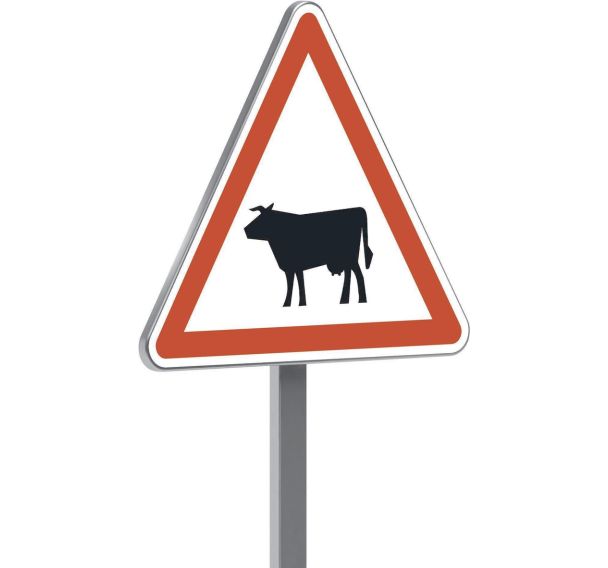 Panneau permanent A15a1 passage d'animaux domestiques - Taliaplast