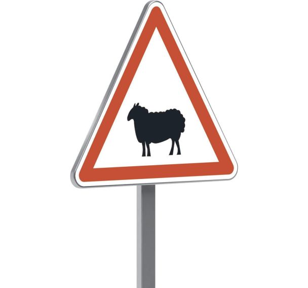 Panneau permanent A15a2 passage d'animaux domestiques - Taliaplast