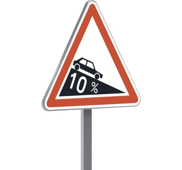 Panneau permanent A16 descente dangereuse à spécifier - Taliaplast