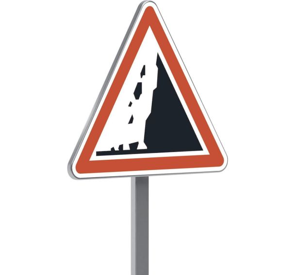 Panneau permanent A19 risque chute ou présence de pierres - Taliaplast