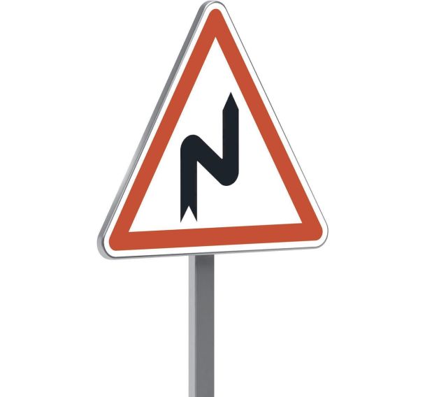 Panneau permanent A1c succession de virages 1er à droite - Taliaplast