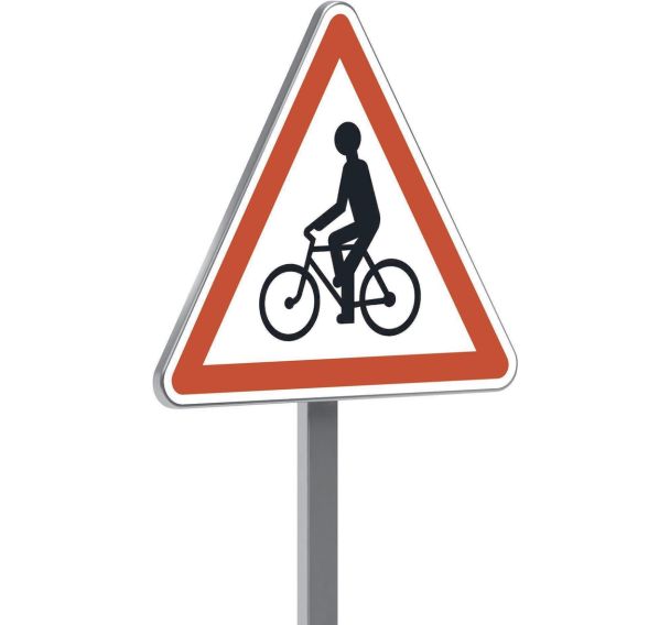 Panneau permanent A21 débouché cyclistes droite ou gauche - Taliaplast