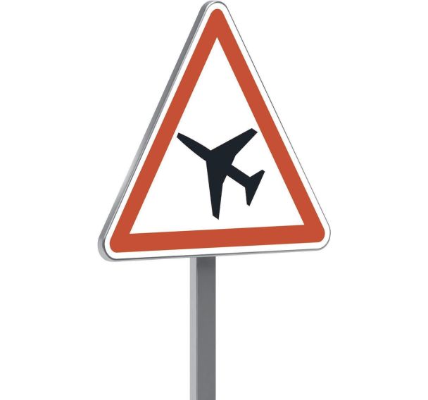Panneau permanent A23 traversée d'une aire danger aérien - Taliaplast