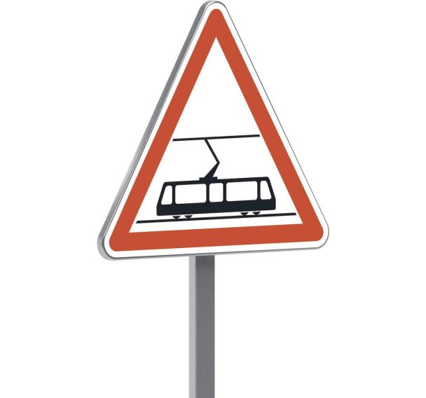 Panneau permanent A9 traversée de voies de tramways - Taliaplast