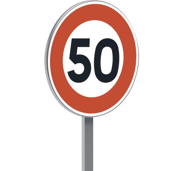 Panneau permanent B14 limitation de vitesse à 50kmh - Taliaplast
