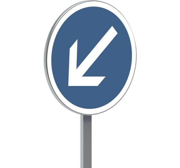 Panneau permanent B21a2 contournement obligatoire gauche - Taliaplast