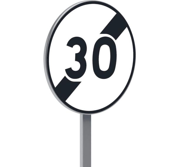 Panneau permanent B33 fin limitation vitesse à 30kmh - Taliaplast