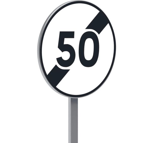 Panneau permanent B33 fin limitation vitesse à 50kmh - Taliaplast
