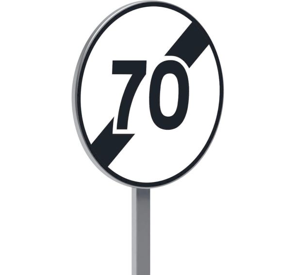 Panneau permanent B33 fin limitation vitesse à 70kmh - Taliaplast