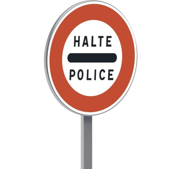 Panneau permanent B5b arrêt au poste de police - Taliaplast