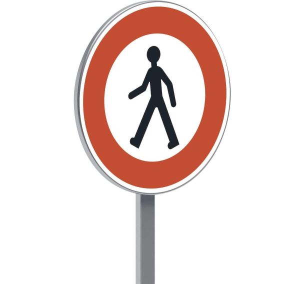 Panneau permanent B9a accès interdit aux piétons - Taliaplast