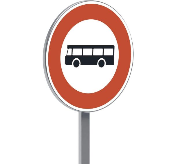 Panneau permanent B9f interdit au transport en commun - Taliaplast