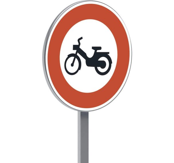 Panneau permanent B9g accès interdit aux cyclomoteurs - Taliaplast