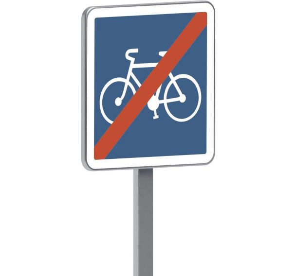 Panneau permanent C114 Fin de piste ou bande cyclable - Taliaplast