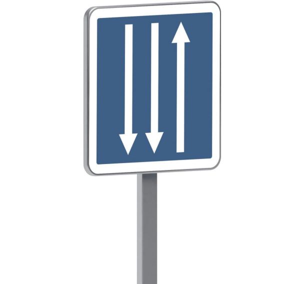 Panneau permanent C29c section route à 3 voies affectées - Taliaplast