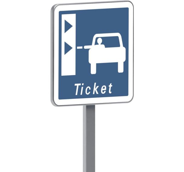 Panneau permanent C62 borne de retrait de ticket de péage - Taliaplast