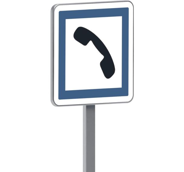 Panneau permanent CE2b cabine téléphonique publique - Taliaplast