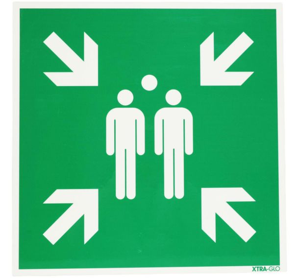 Panneau photoluminescent - ''Point de rassemblement'' - Rigide
