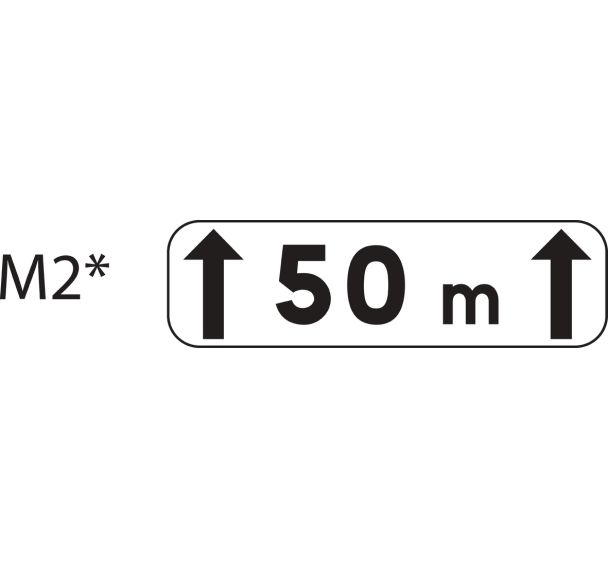 Panonceau pour panneaux de signalisation de type A, type AB, type C et CE - M2 - Indication d'étendue