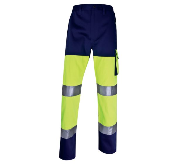 Pantalon de travail haute visibilité Jaune fluo/Marine Taille : M