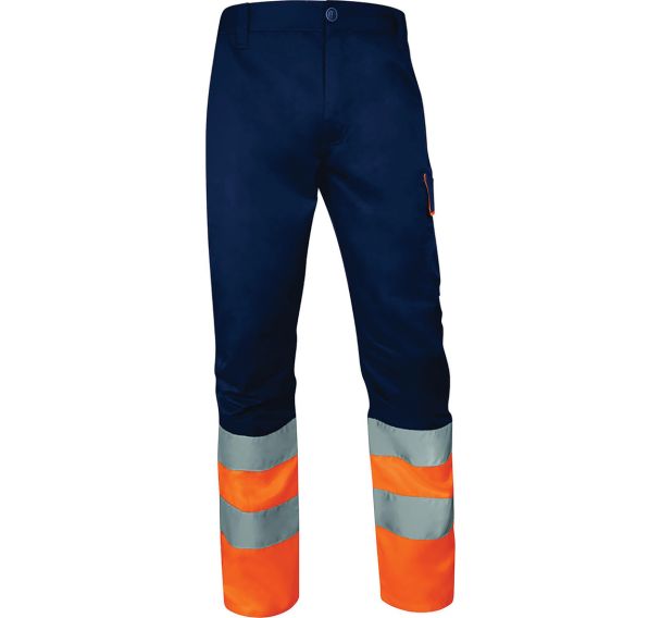 Pantalon haute visibilité Classe 1 - Orange Bleu Marine - Delta Plus