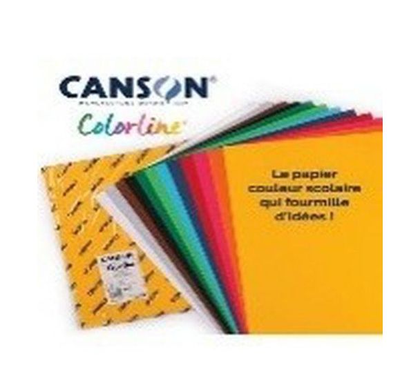 Paquet 25 feuilles colorline canson 50x65 cm 150g 12 couleurs assorties