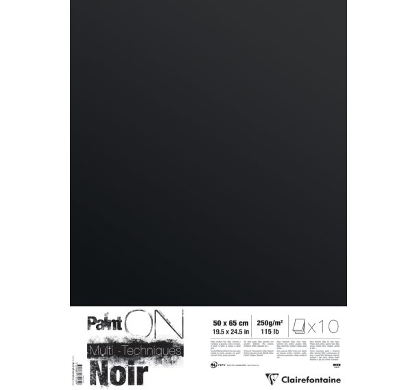 Paquet Paint'On Noir 10 feuilles 50x65 250g
