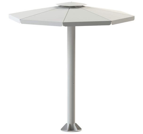 Parasol Dryade mât acier toit alu plein - Tolerie Forezienne