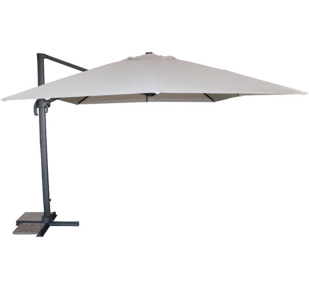 Parasol déporté Sevilla 4x3m gris anthracite+polyester gris