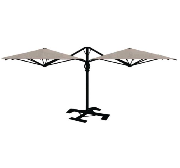 Parasol double Dual T Carbon 3 x 6 m sans volant - Scolaro