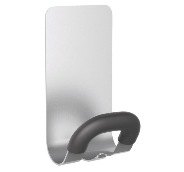 Patère magnétique en acier embout ABS Gris métal