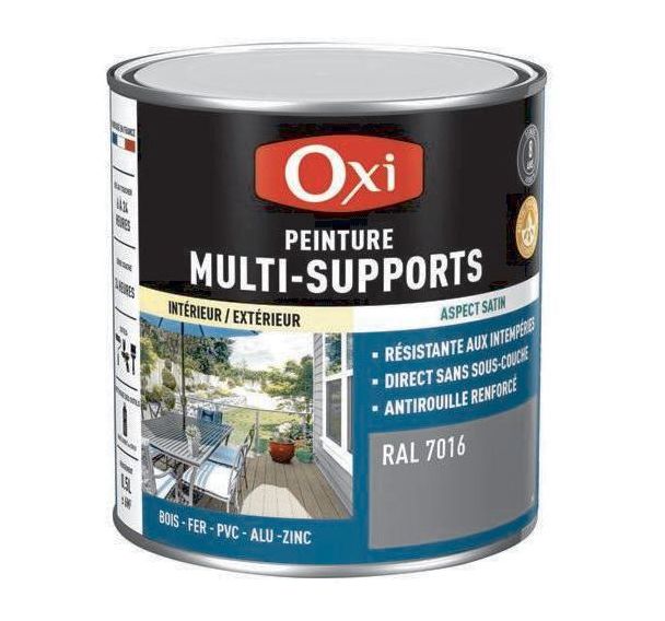 Peinture satin TOP 3+ - Aérosol 500 mL - Anthracite