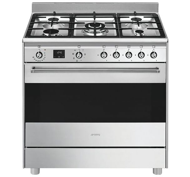 Piano de cuisson mixte PRIMASCB9X - Table de cuisson 5 feux gaz - Smeg