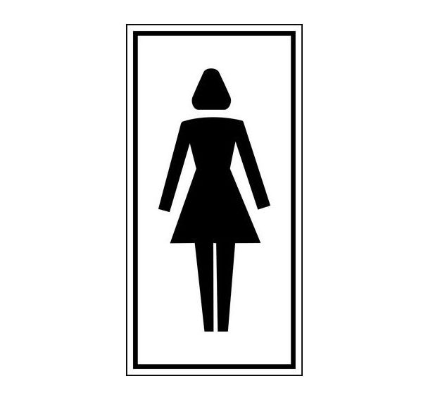 Pictogramme de signalisation noir et blanc - adhésif - Femme