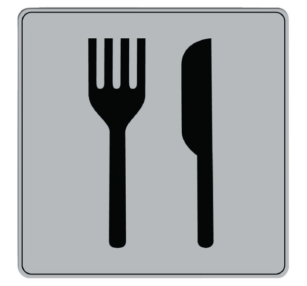 Pictogramme iso 7001 symbole restaurant 200x 200 mm