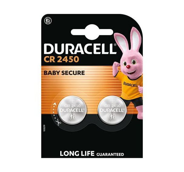 Pile bouton Lithium 2450 - Pack de 2 - Duracell