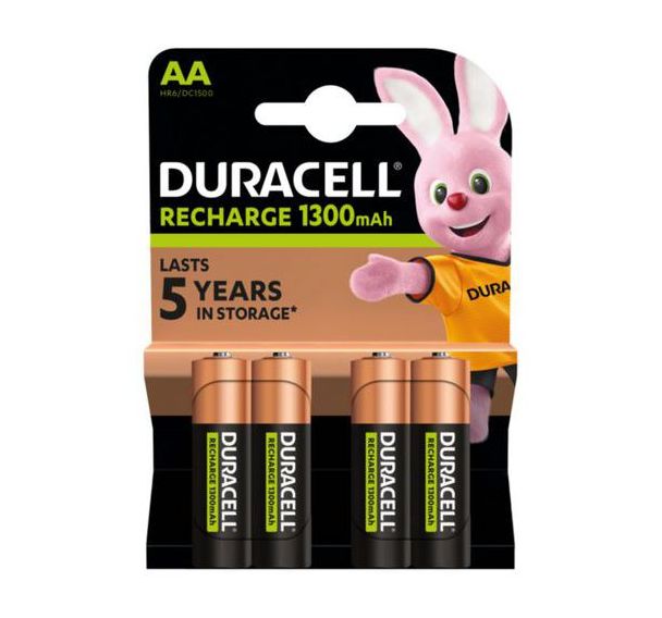 Pile rechargeable 1300mAh AA - Pack de 4 - Duracell
