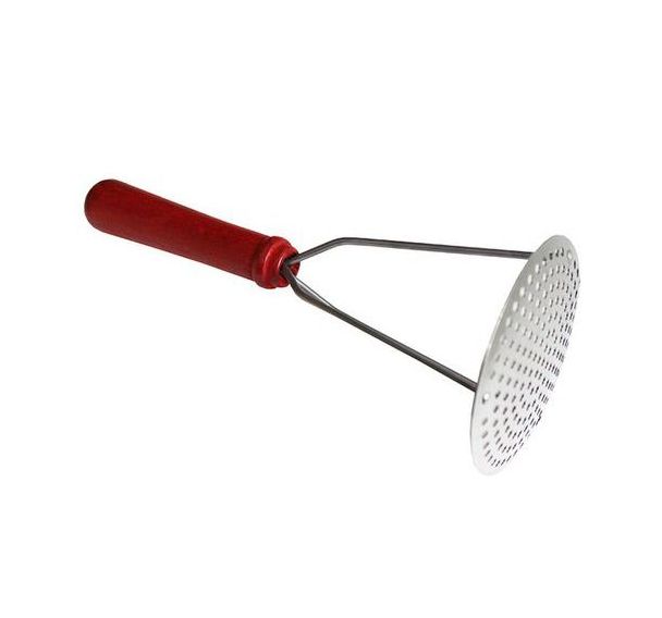 Pilon à purée en inox avec manche en hêtre