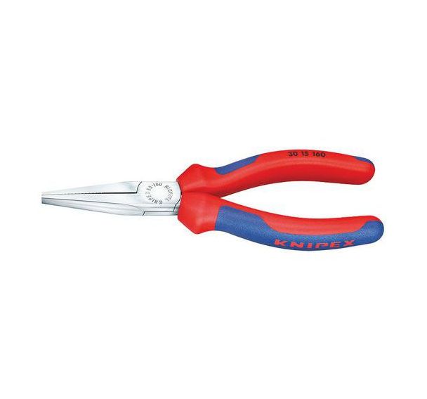 Pince à becs longs chromée avec gaines bi-matière 160 mm 30 15 160