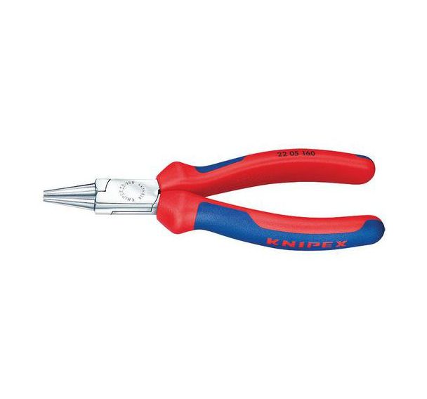 Pince à becs ronds chromée avec gaines bi-matière 160 mm _ 22 05 160