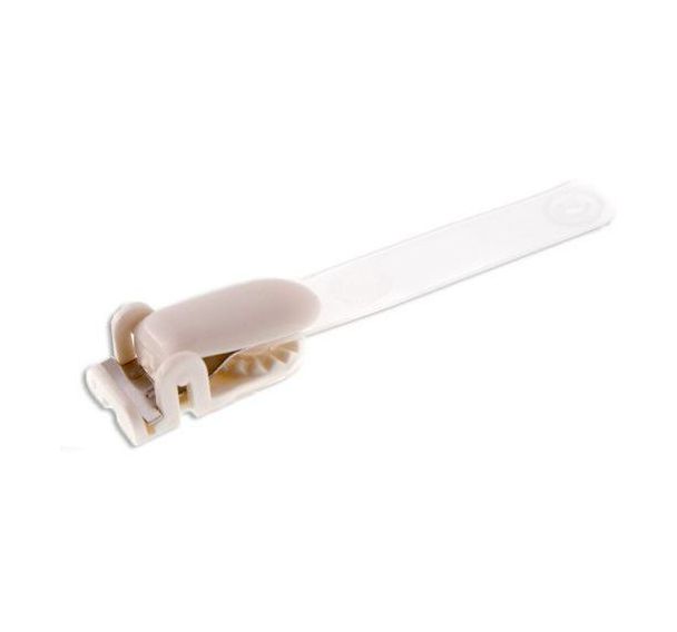Pince bretelle plastique couleur avec lanière translucide Lot de 100